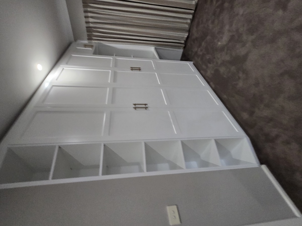 White built-in wardrobe full view