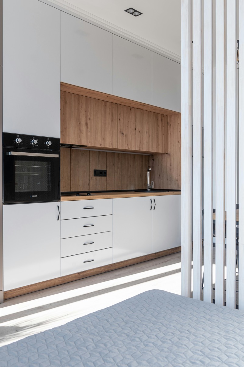 Classic white kitchen cabinetry detail